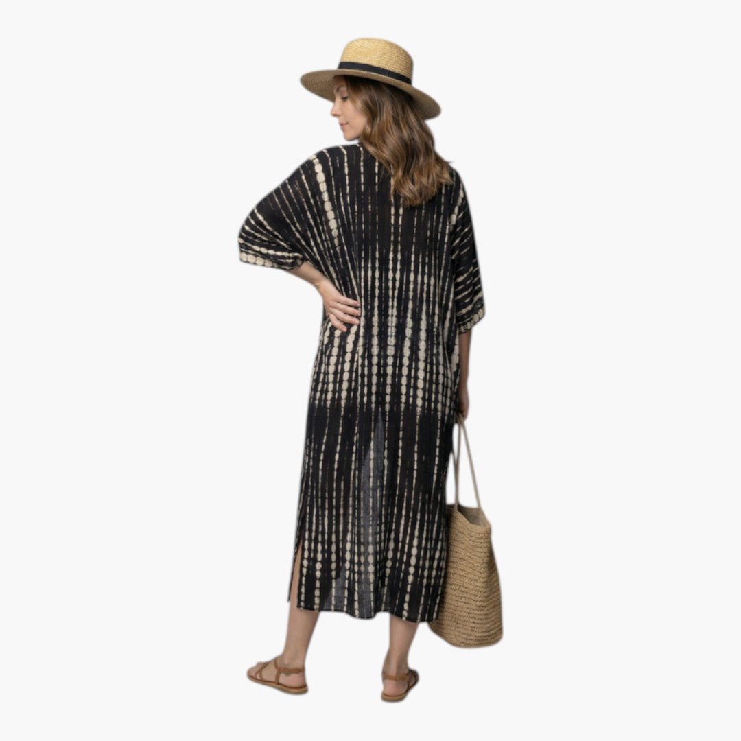 Cache maillot donna con davanti aperto e maniche a tre quarti