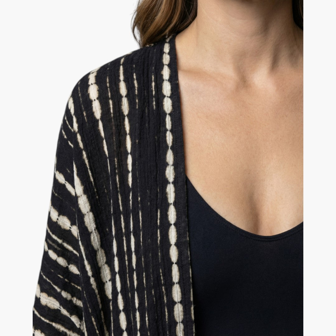 Cache maillot donna con davanti aperto e maniche a tre quarti