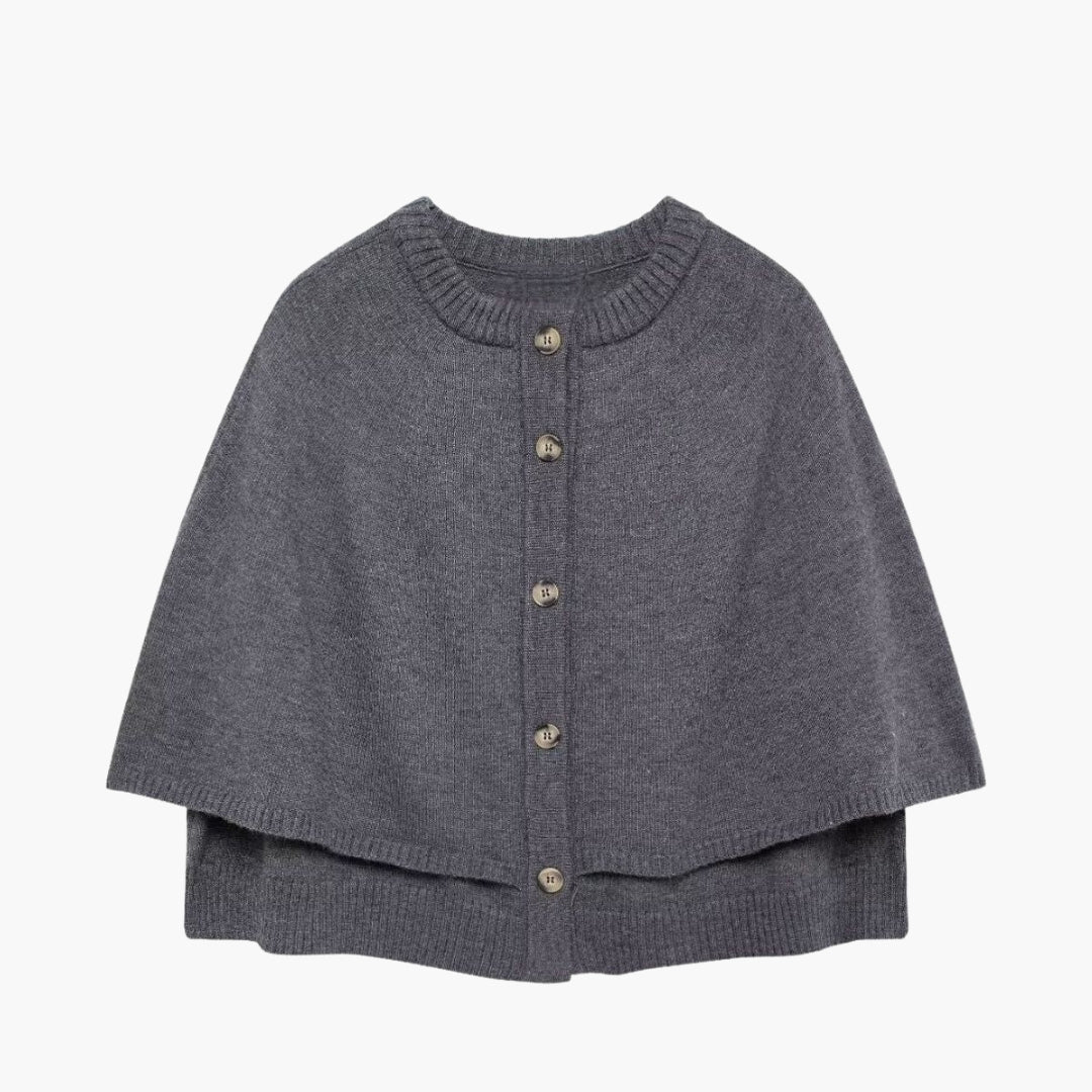 Cape Cardigan Femme Maille avec Boutons