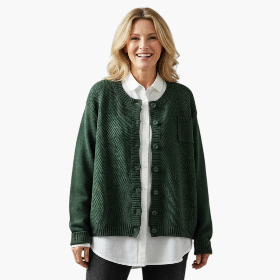 Cardigan Femme avec boutons et poche poitrine