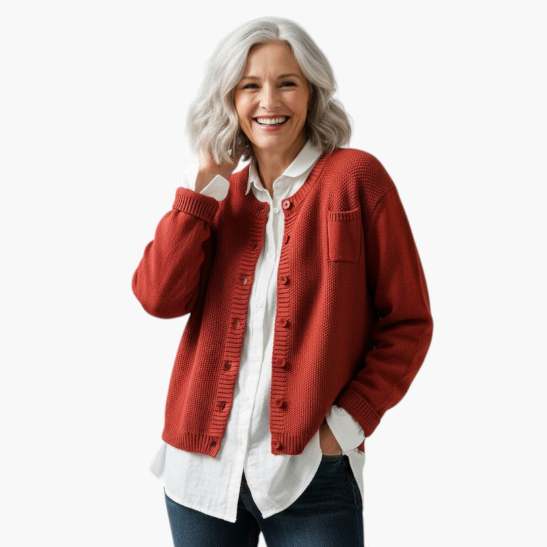 Cardigan Femme avec boutons et poche poitrine