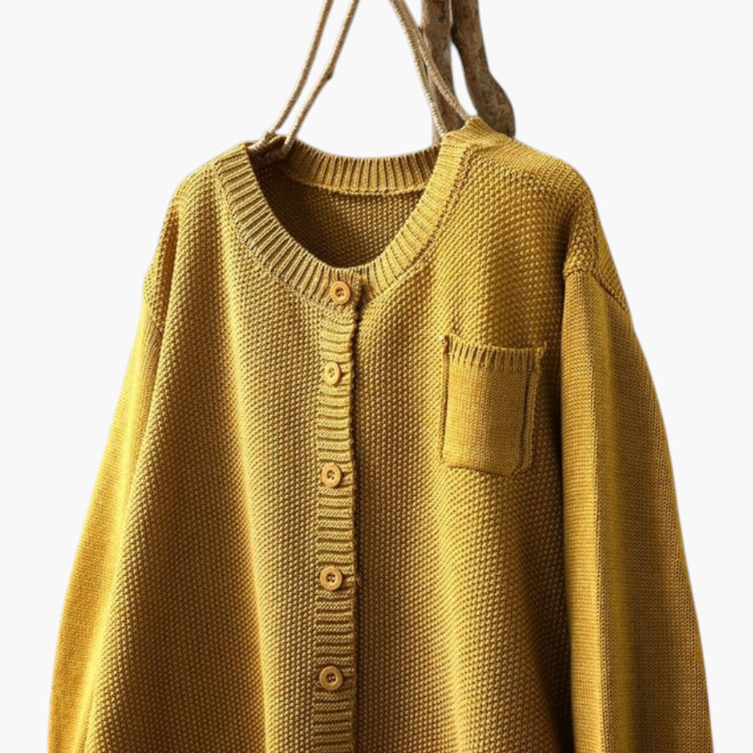Cardigan Femme avec boutons et poche poitrine