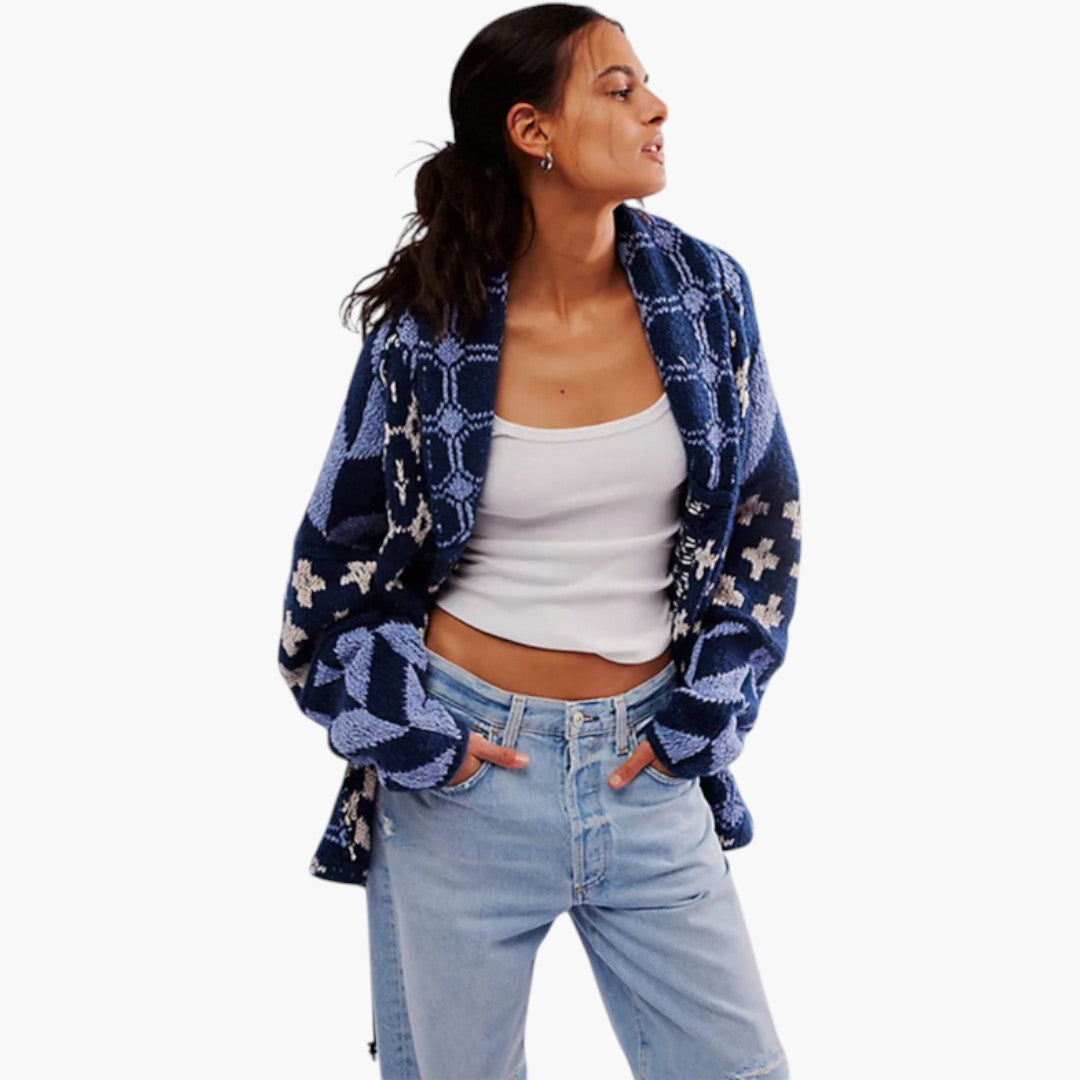 Damen-Cardigan mit Knopfleiste und langen Ärmeln