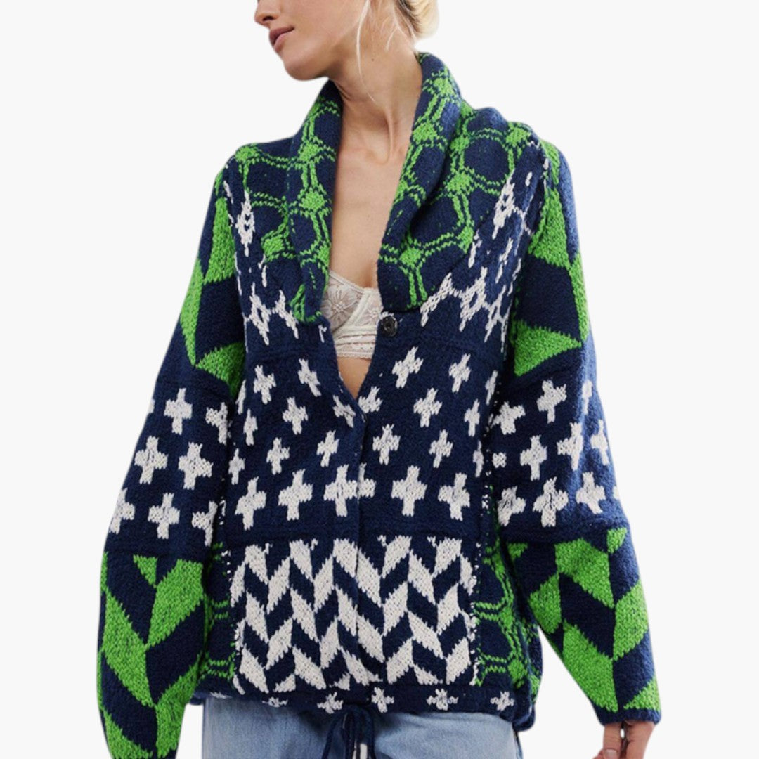 Damen-Cardigan mit Knopfleiste und langen Ärmeln