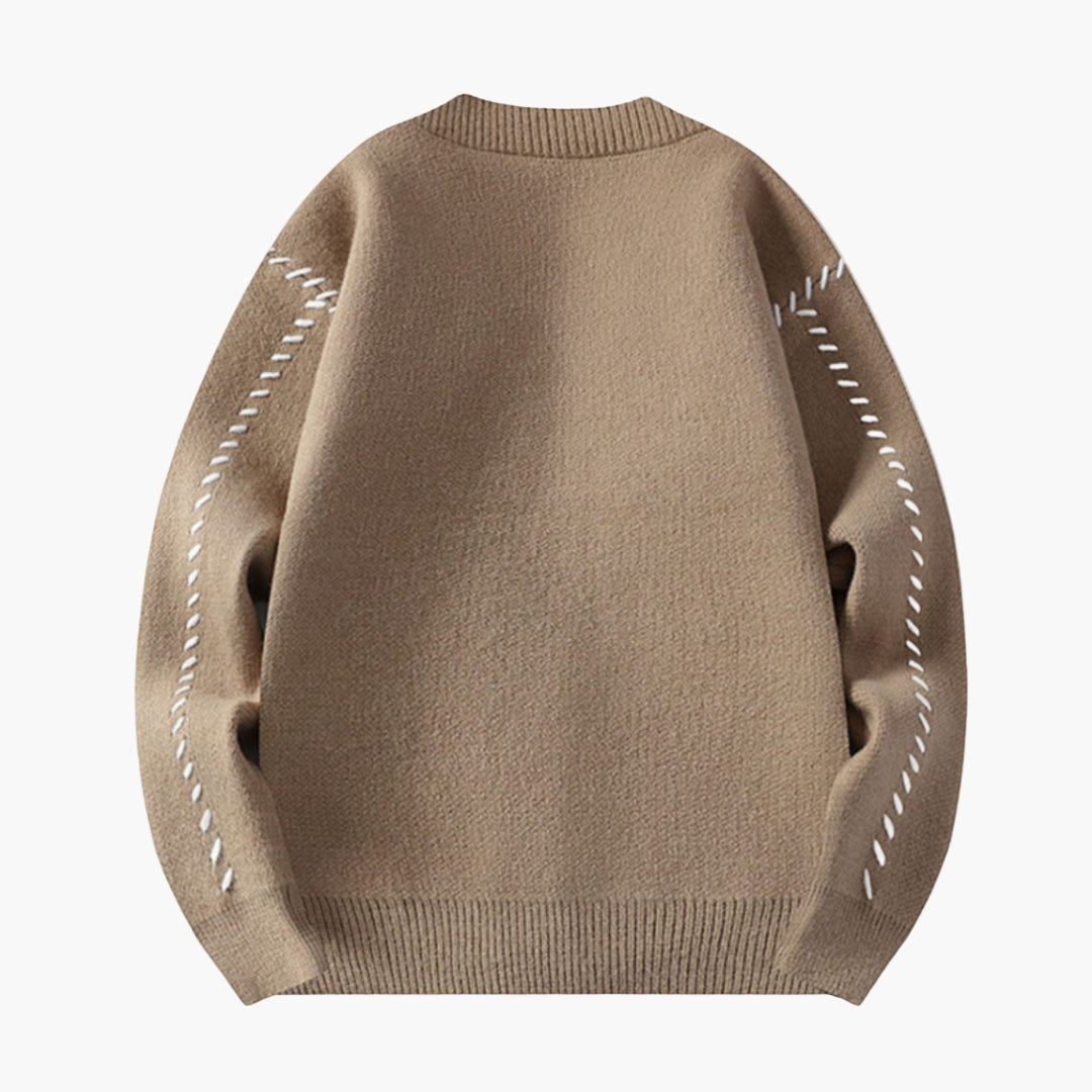 Men's knitted cardigan with button closure