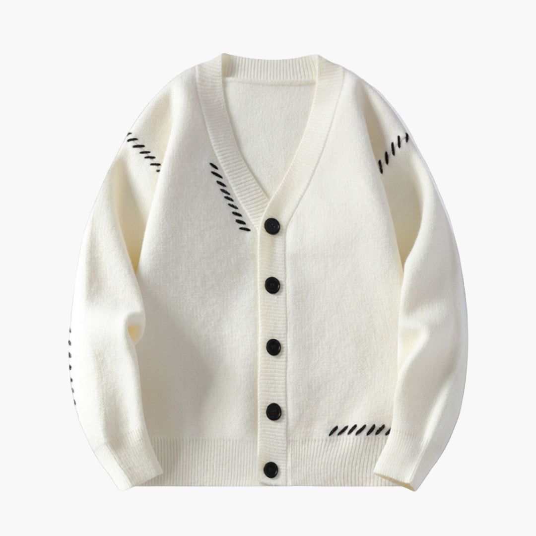 Men's knitted cardigan with button closure