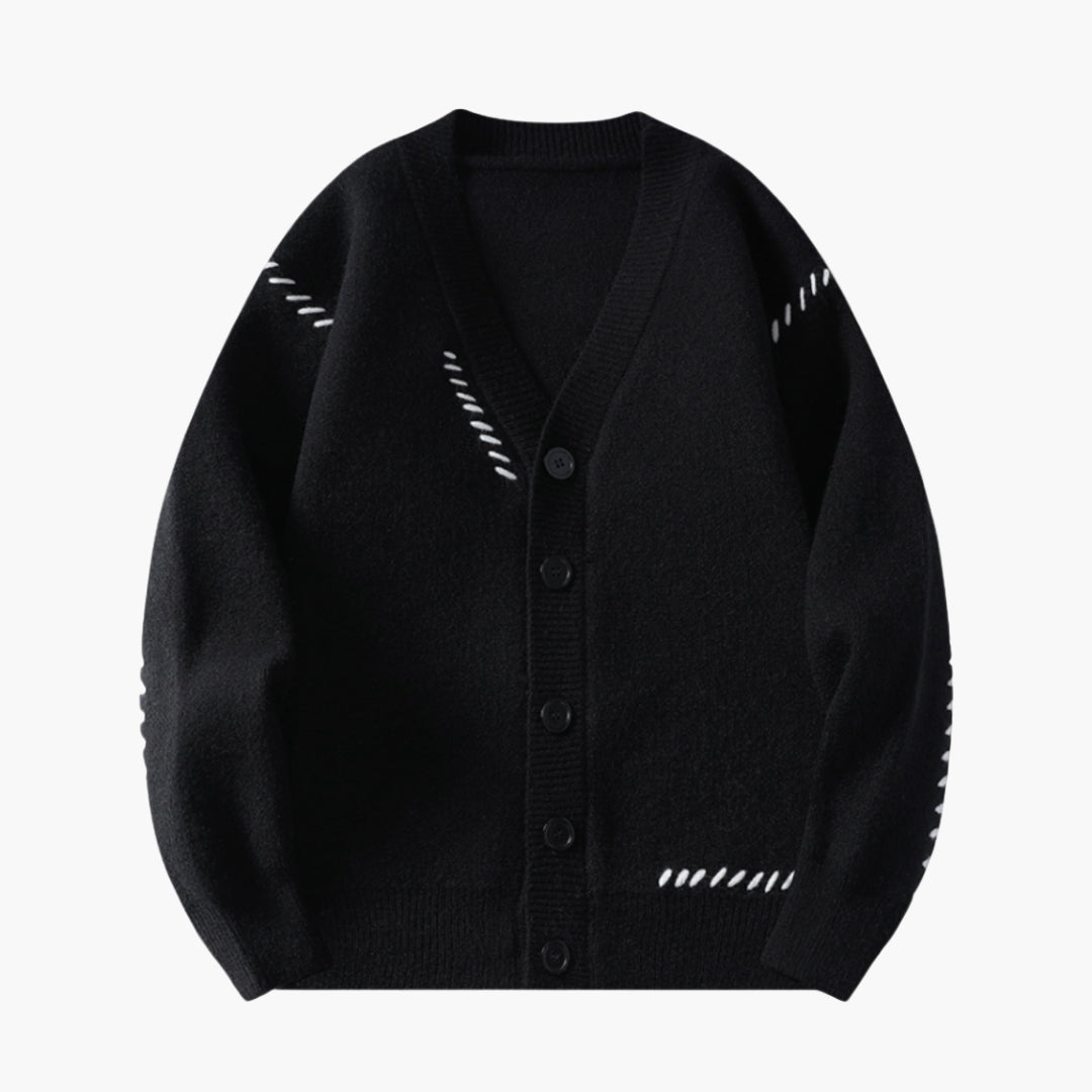 Men's knitted cardigan with button closure