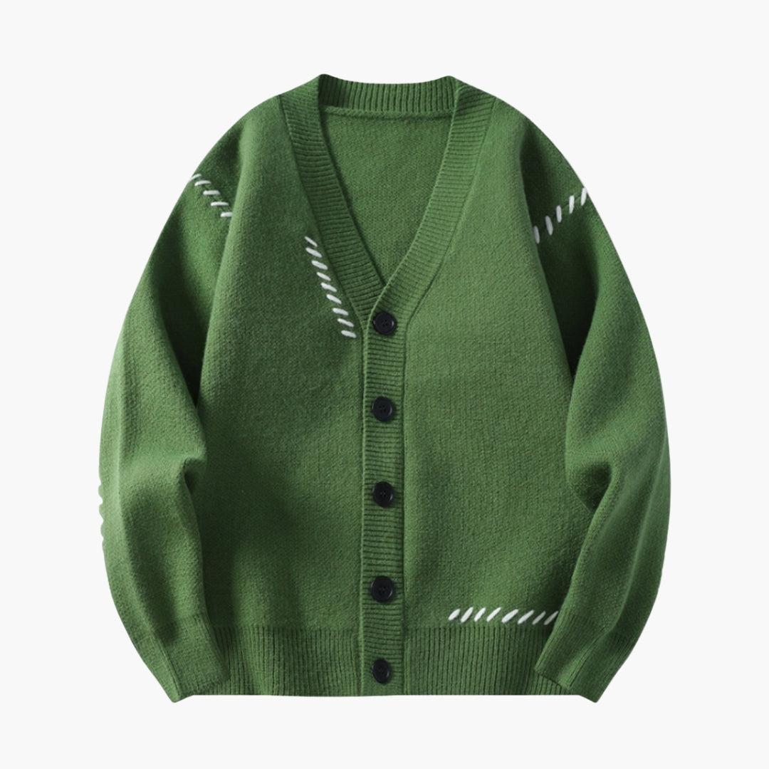 Men's knitted cardigan with button closure