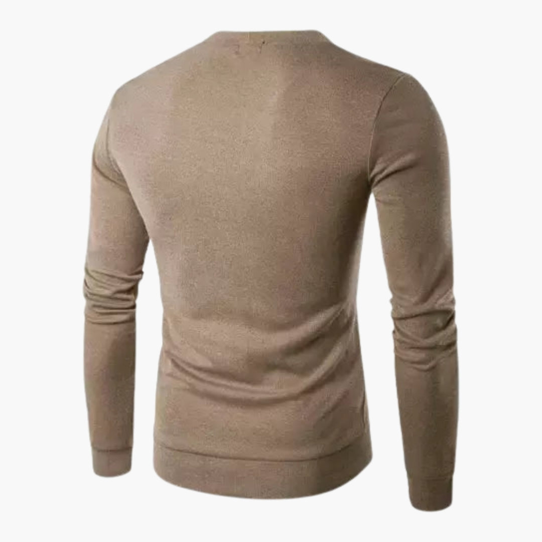 Herre cardigan i strik med åbning foran