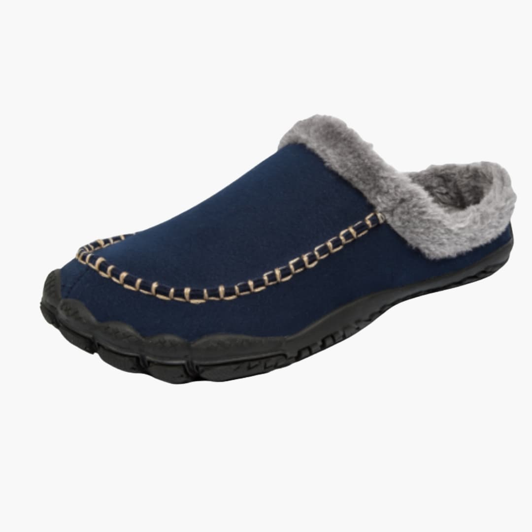 Chaussons Homme Sans Fermeture avec Semelle Antidérapante et Intérieur Tissu