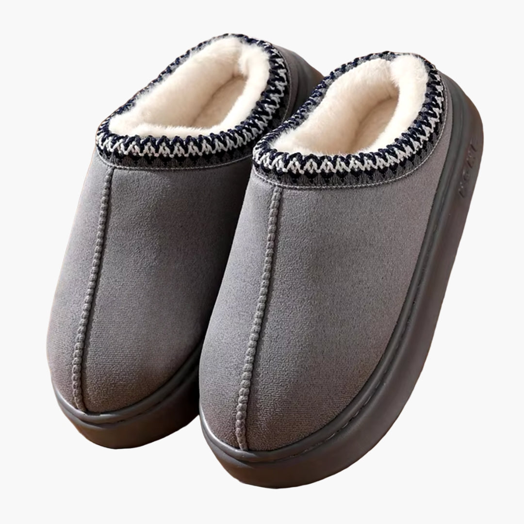 Chaussons homme à enfiler avec bord décoratif