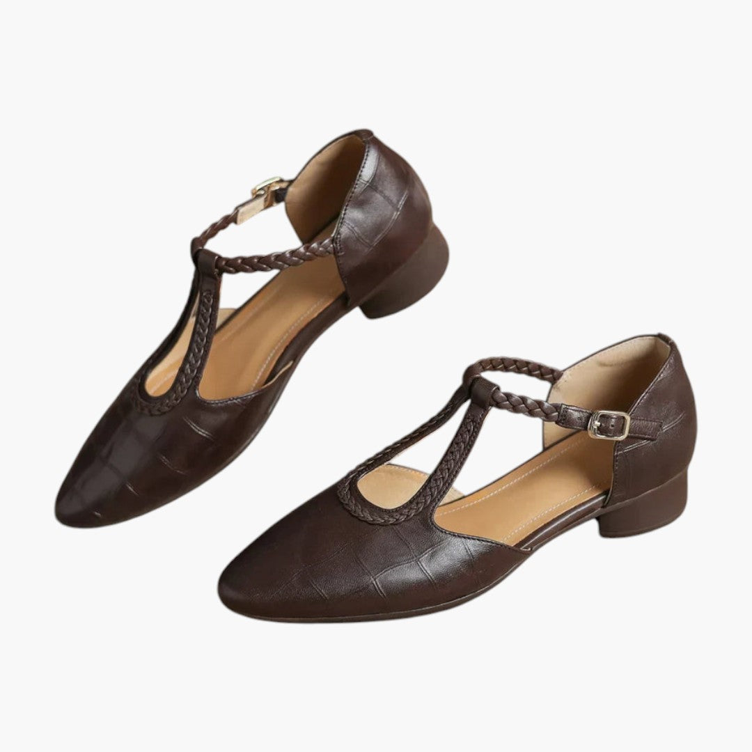 Chaussures Femme Plates avec Bride Tressée et Bout Pointu