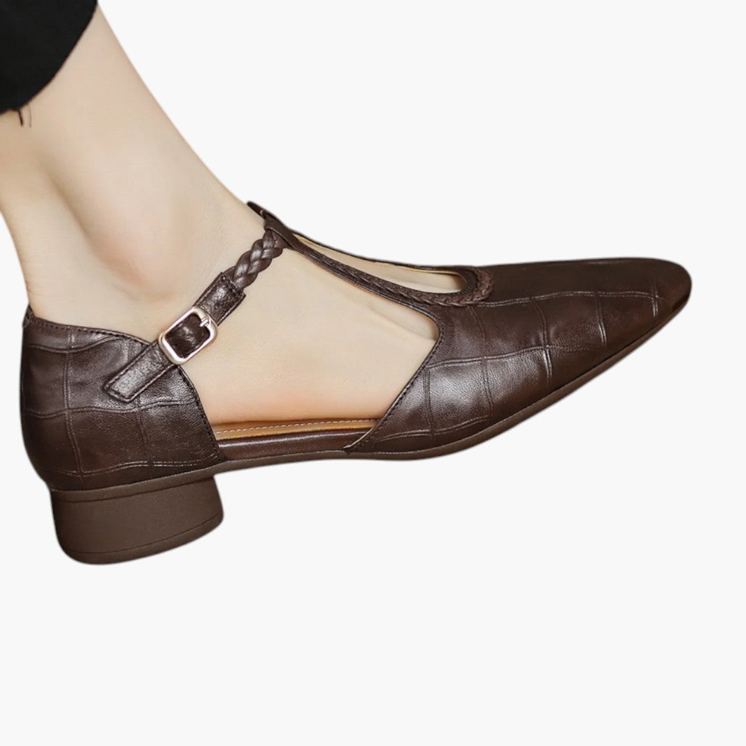 Chaussures Femme Plates avec Bride Tressée et Bout Pointu