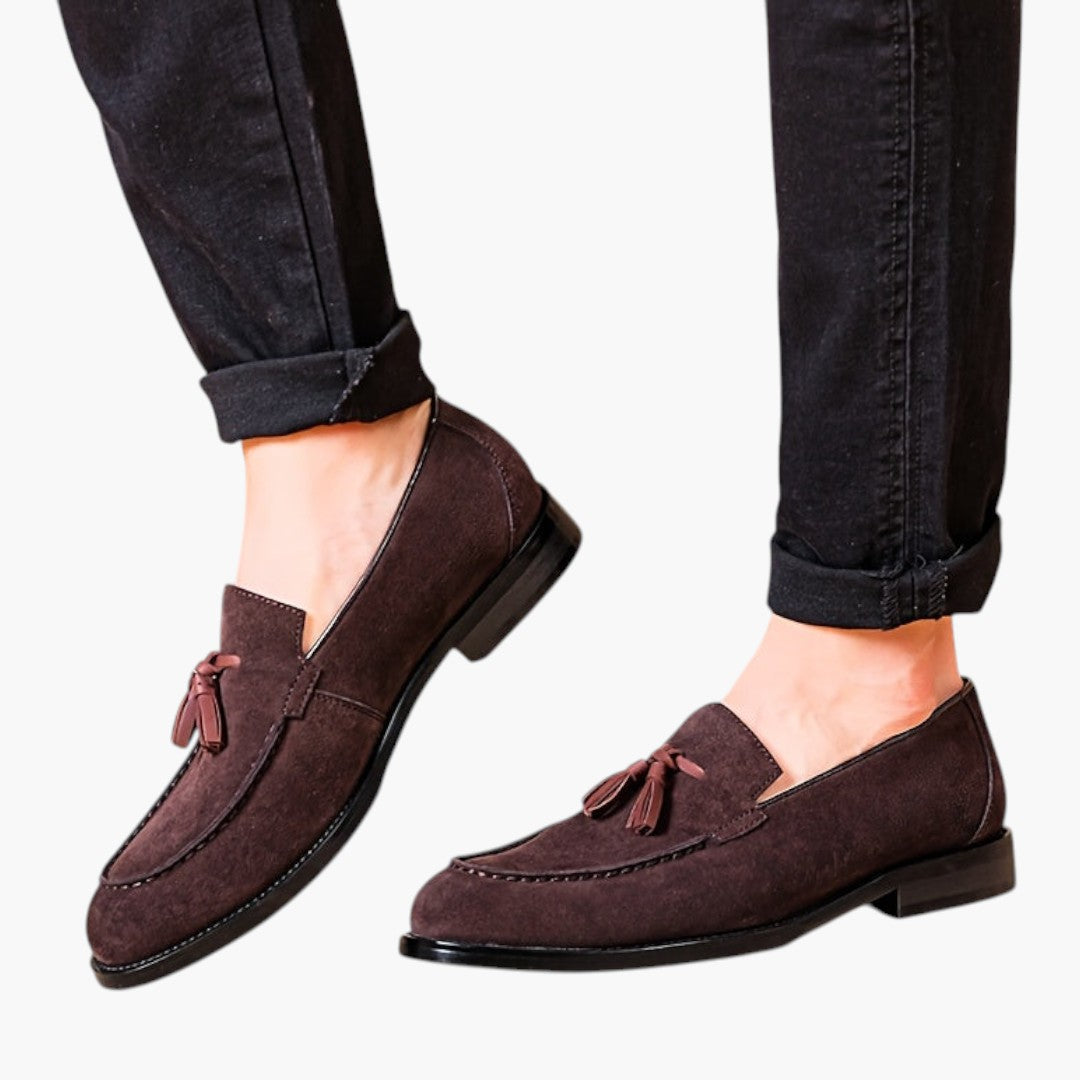 Scarpe Uomo Mocassini con Nappa e Suola in Gomma