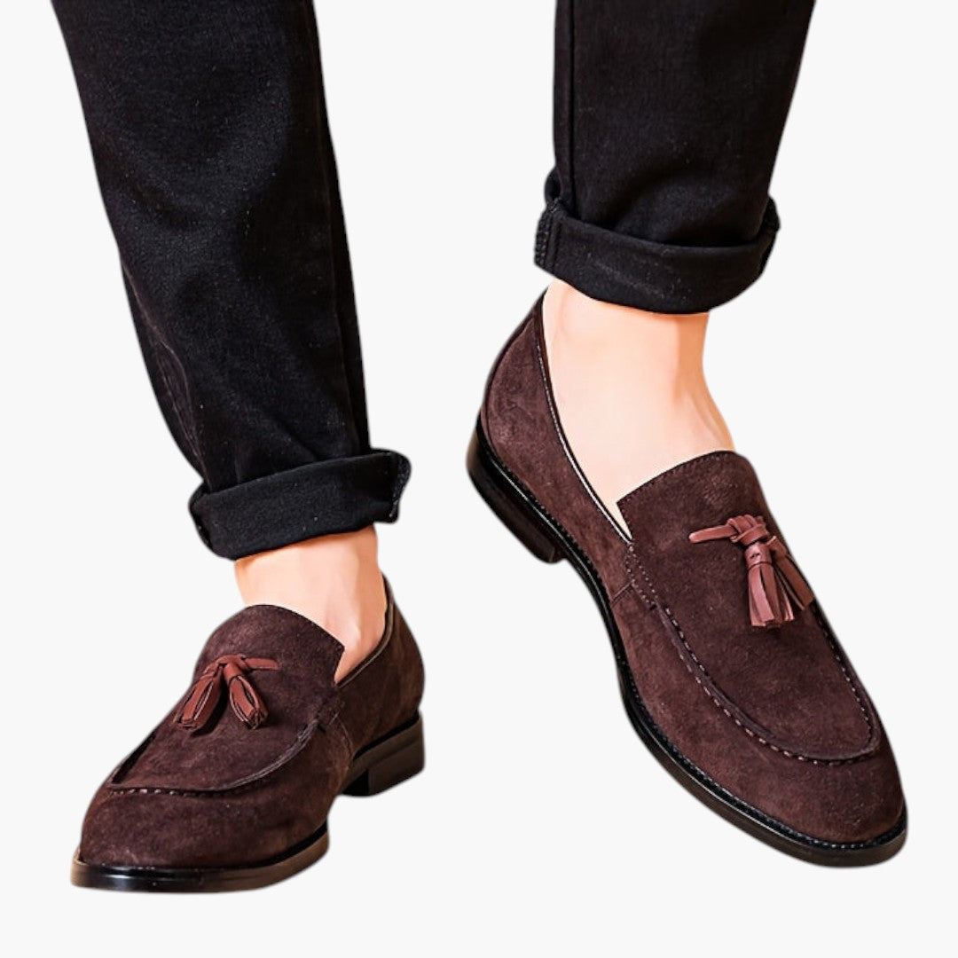Scarpe Uomo Mocassini con Nappa e Suola in Gomma