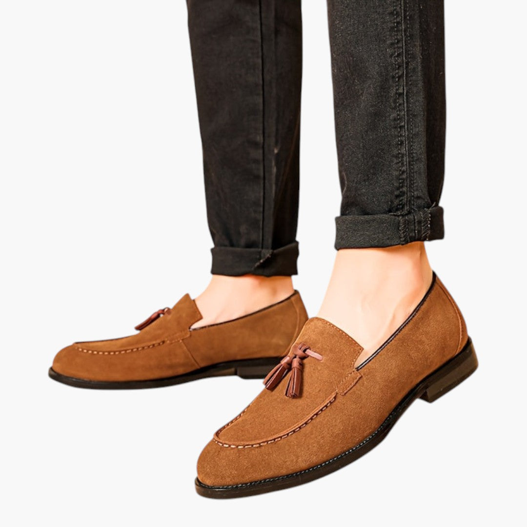 Scarpe Uomo Mocassini con Nappa e Suola in Gomma