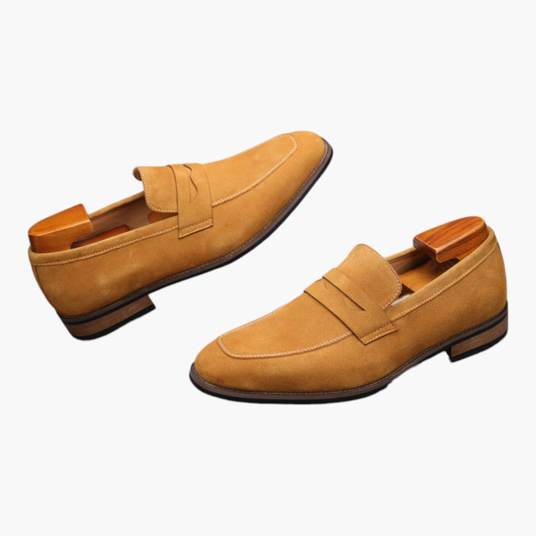 Sapatos Homem Slip On com Biqueira Redonda e Sola de Borracha