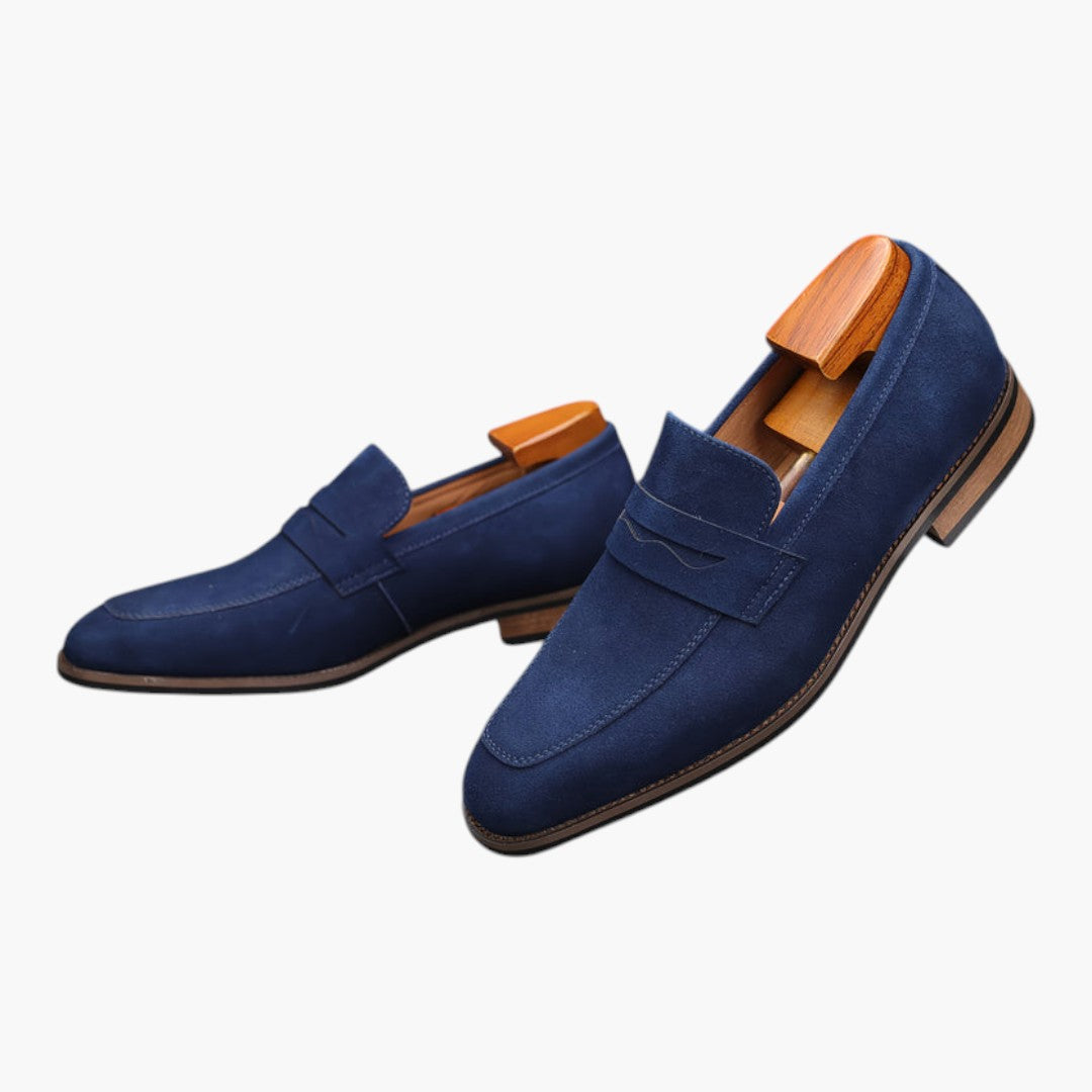 Sapatos Homem Slip On com Biqueira Redonda e Sola de Borracha