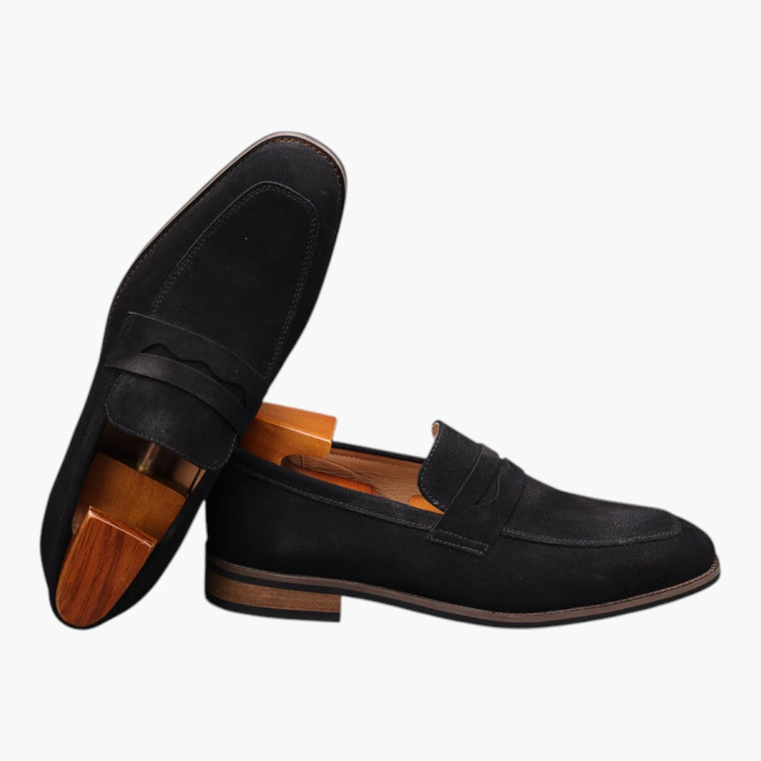 Sapatos Homem Slip On com Biqueira Redonda e Sola de Borracha