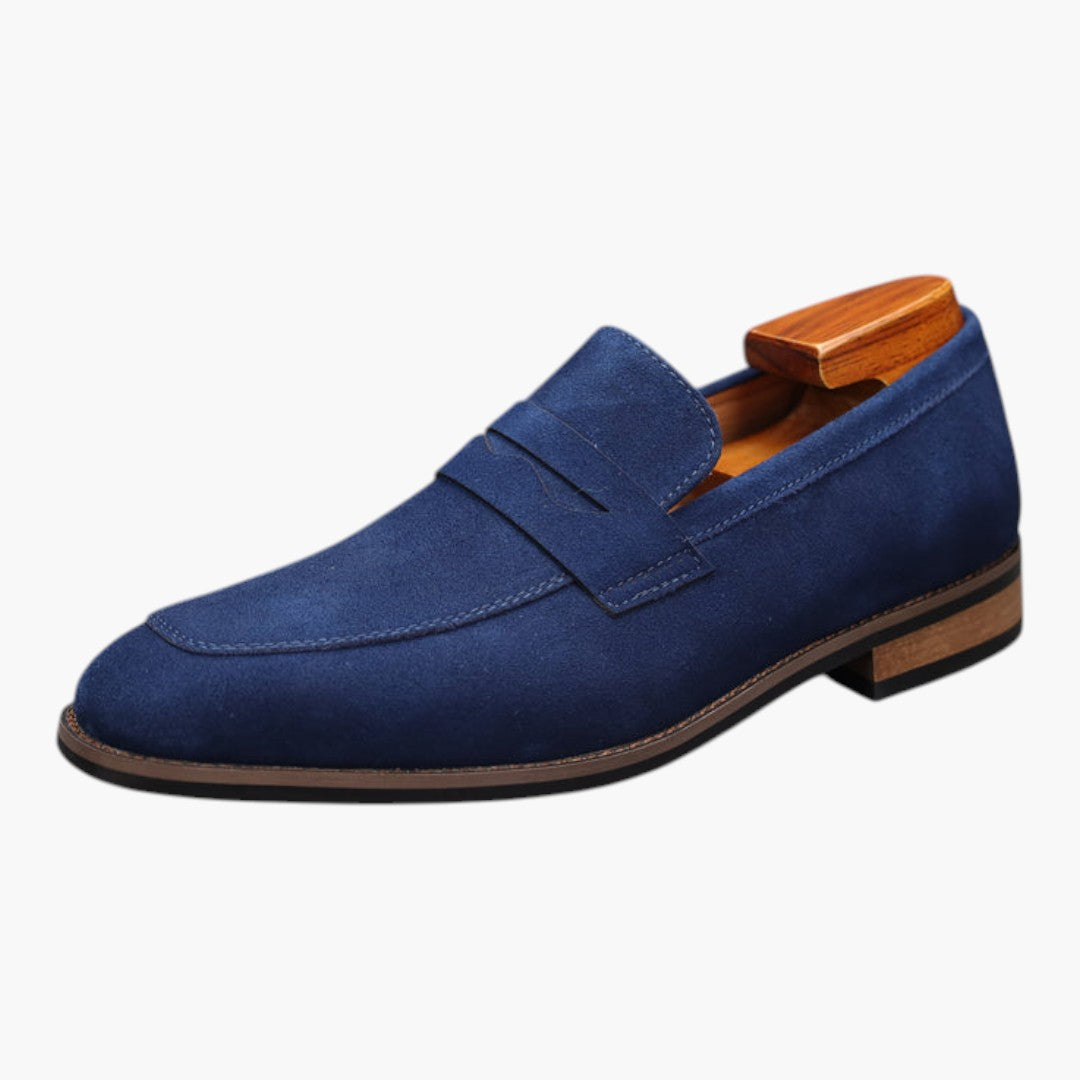 Sapatos Homem Slip On com Biqueira Redonda e Sola de Borracha