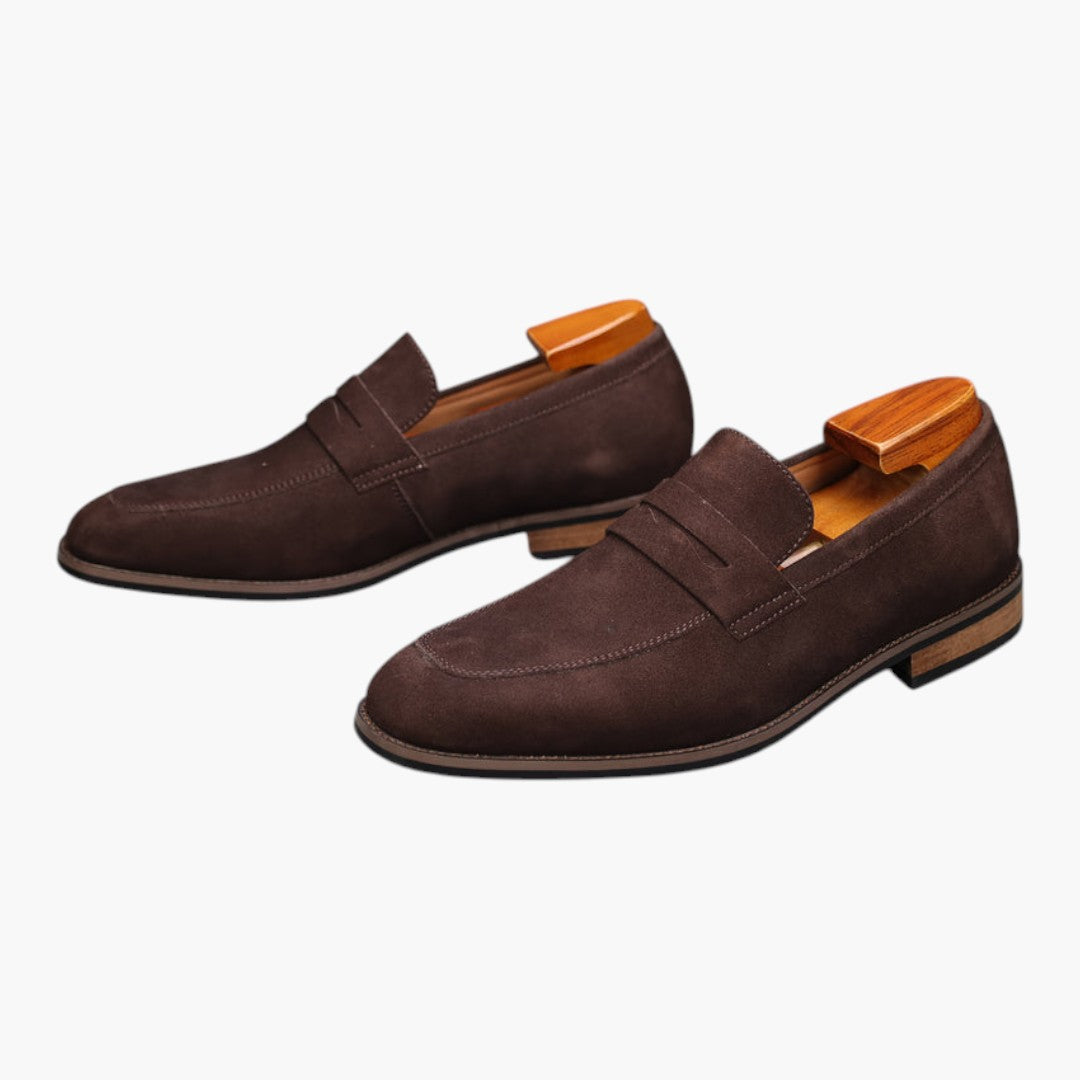 Sapatos Homem Slip On com Biqueira Redonda e Sola de Borracha