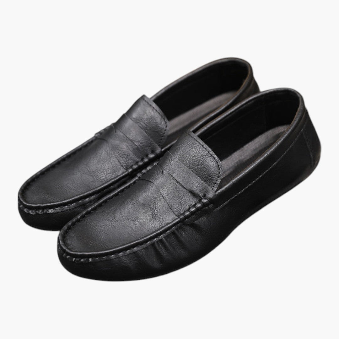 Sapatos Homem Slip On com Sola de Borracha e Biqueira Redonda