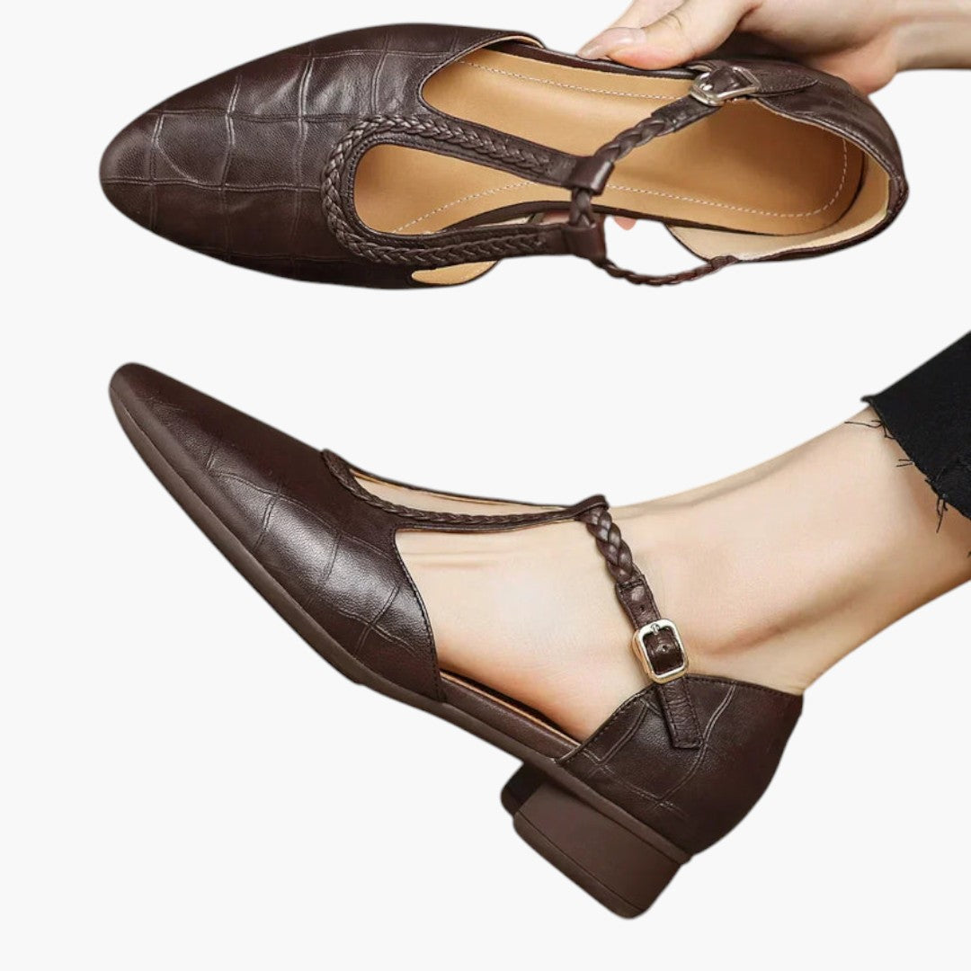 Chaussures Mary Janes femmes avec sangle en T et talon plat