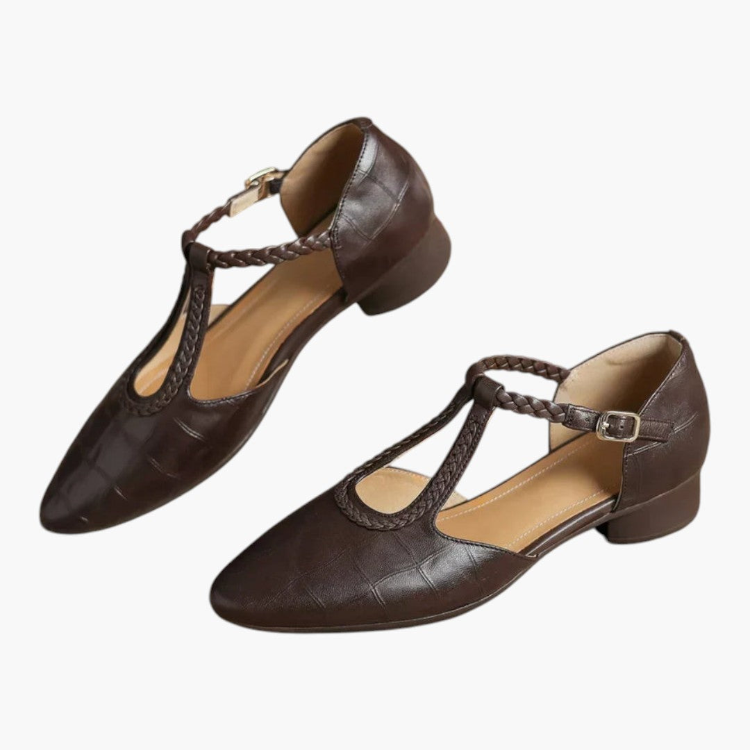 Chaussures Mary Janes femmes avec sangle en T et talon plat