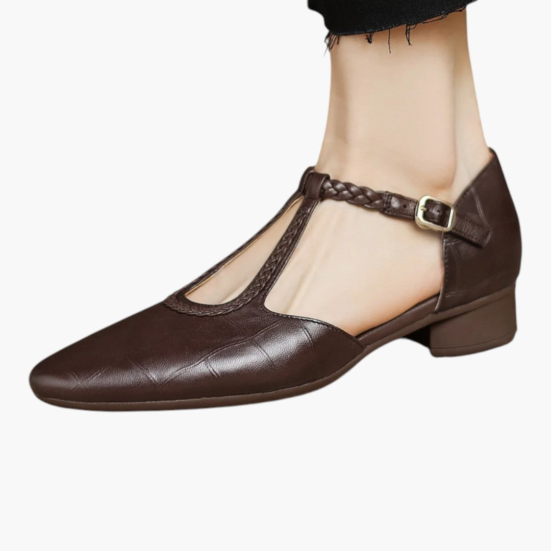 Chaussures Mary Janes femmes avec sangle en T et talon plat