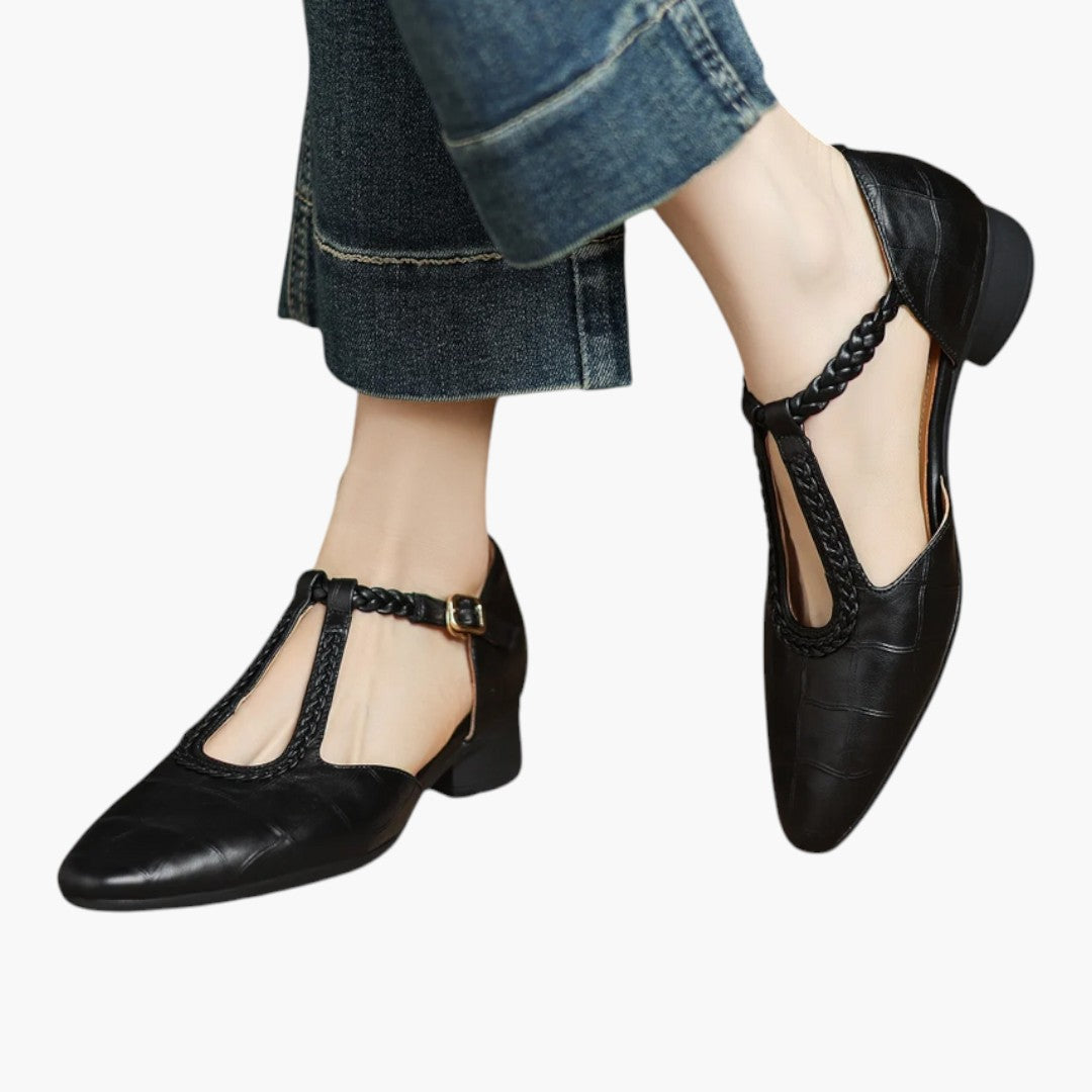 Chaussures Mary Janes femmes avec sangle en T et talon plat