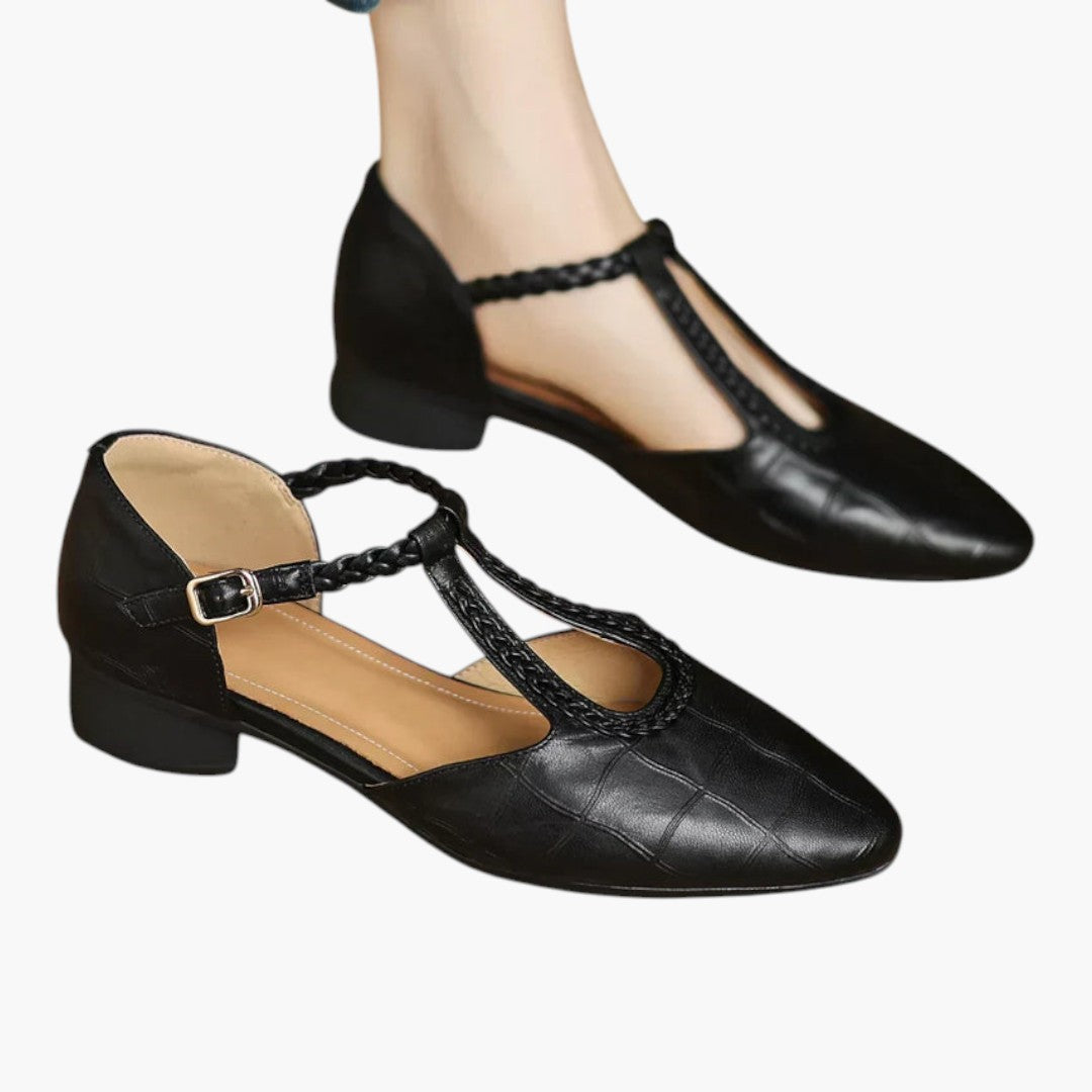 Chaussures Mary Janes femmes avec sangle en T et talon plat