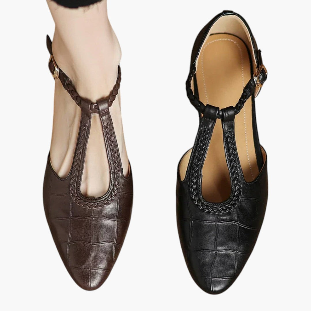 Chaussures Mary Janes femmes avec sangle en T et talon plat