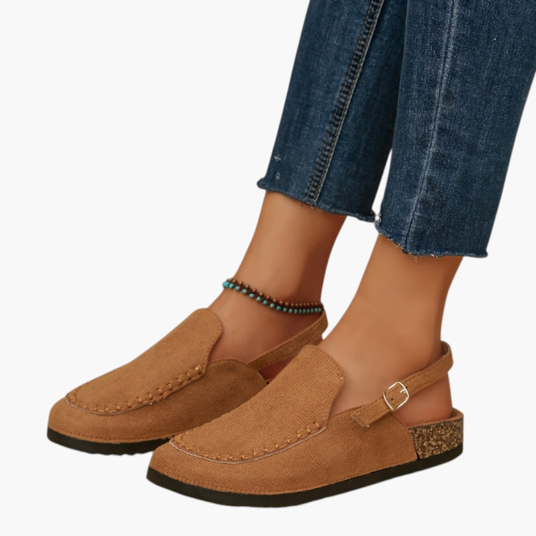 Chaussures Mule Femme avec Bout Rond et Semelle Plate
