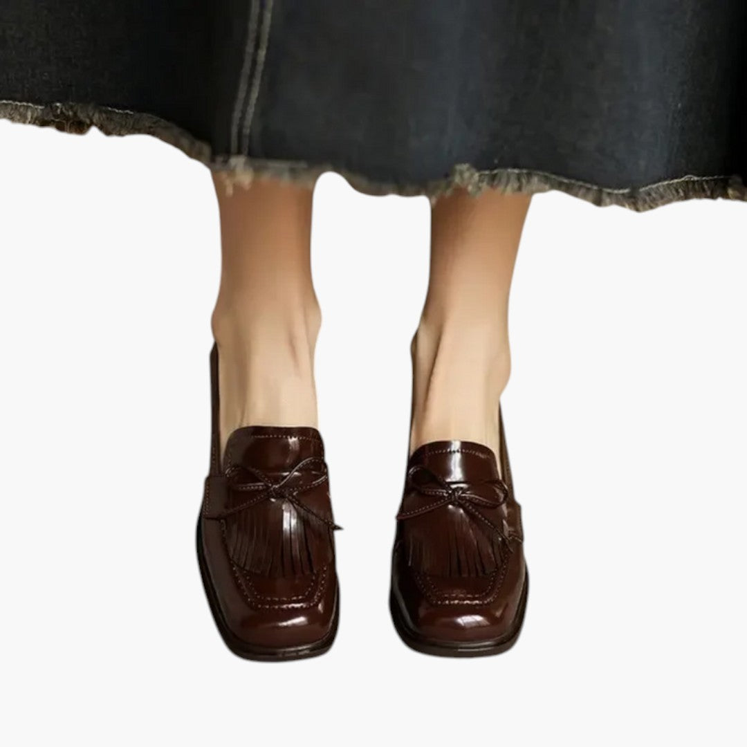 Scarpe con tacco a blocco da donna con suola in gomma