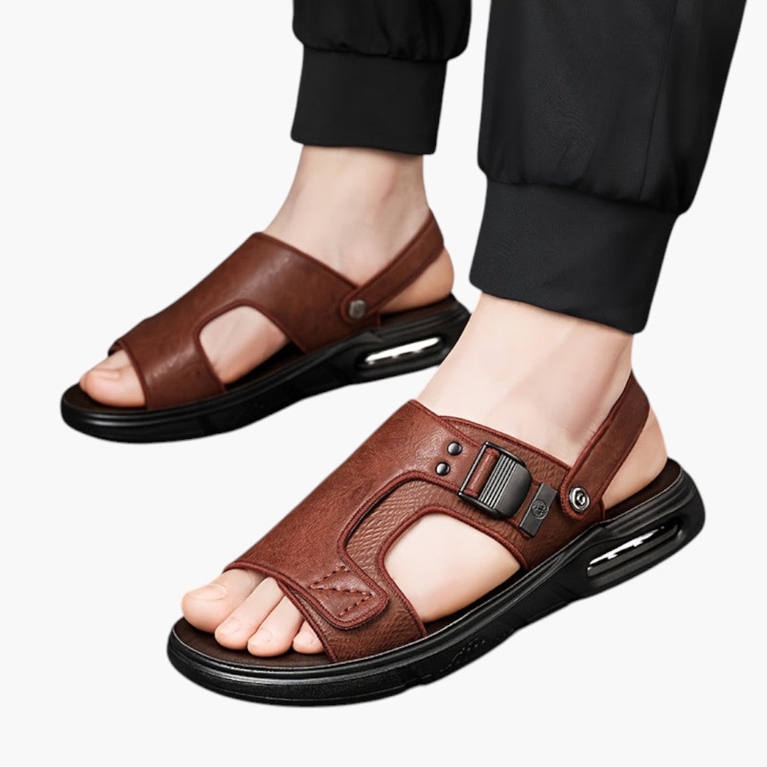Chaussures homme respirantes avec cuir refendu et semelle PU