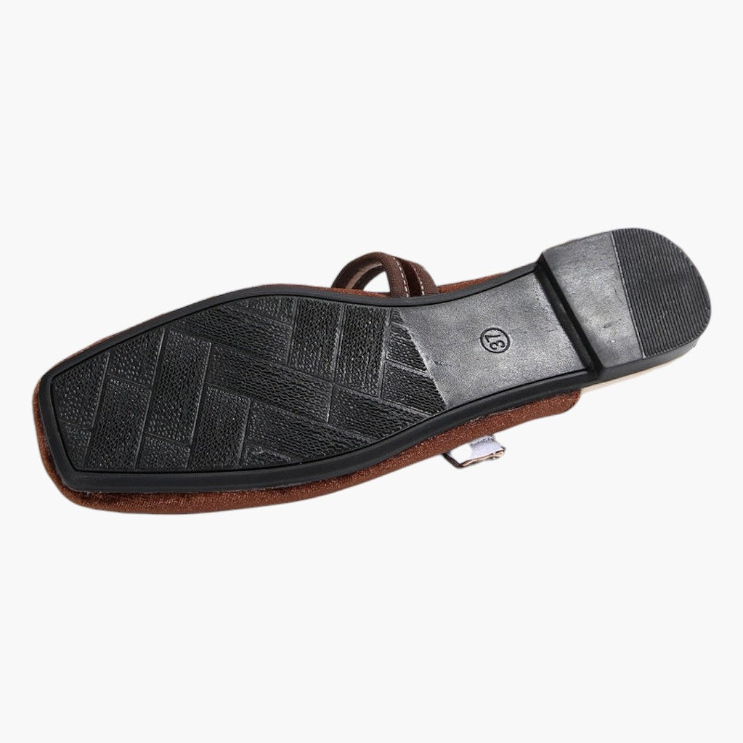Chaussures plates femme avec bride et bout carré