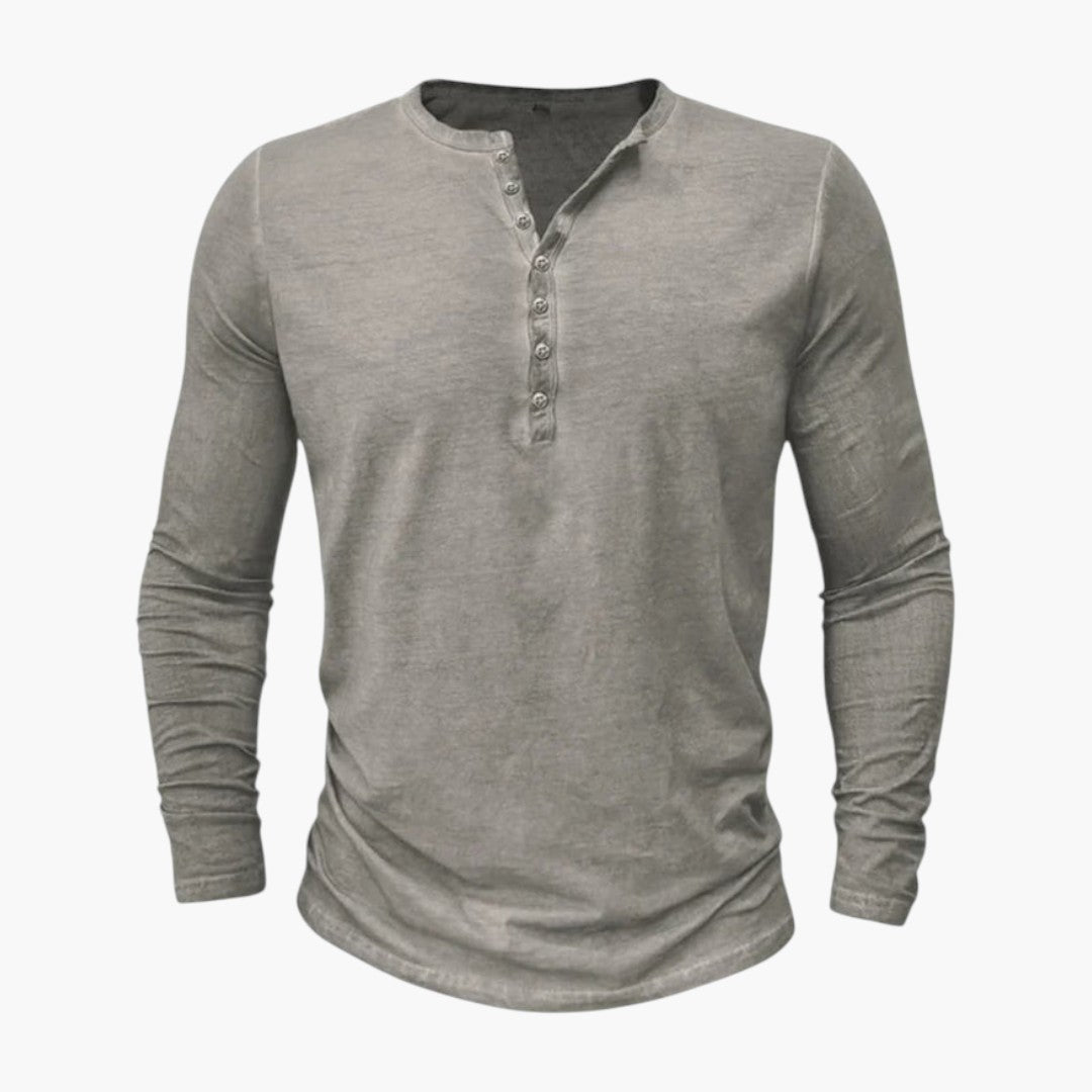 Men's Henley Shirt with Buttoned Placket