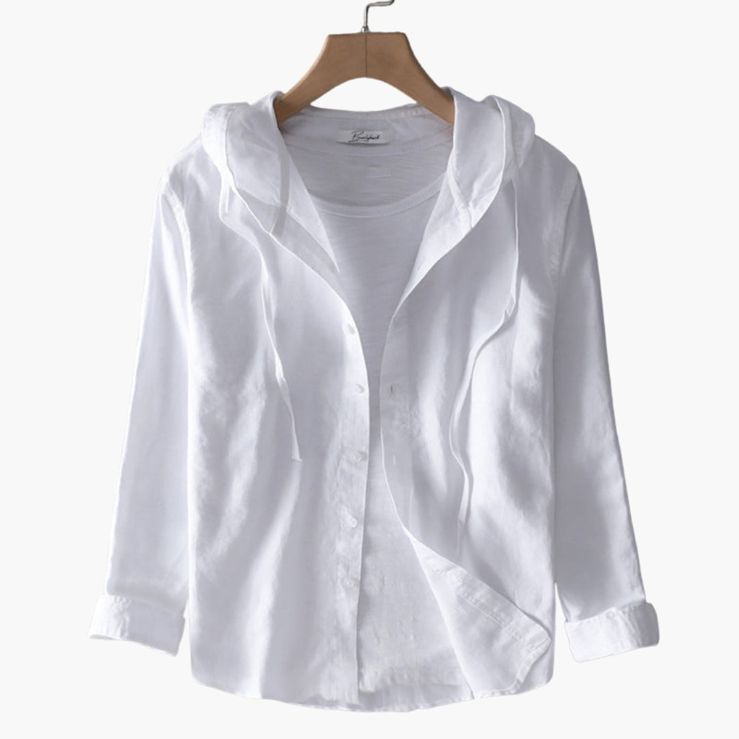Chemise à capuche boutonnée pour femme