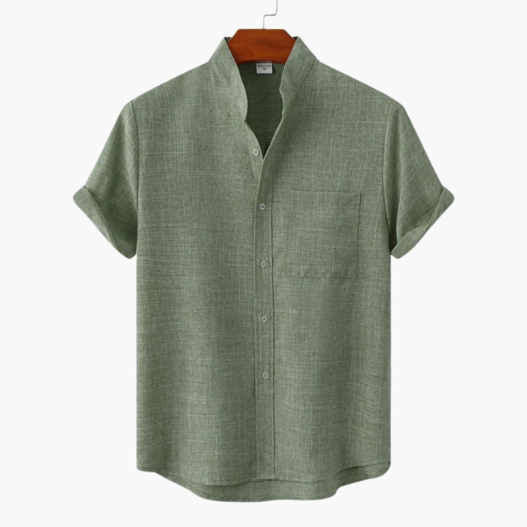 Chemise homme à col officier avec poche poitrine