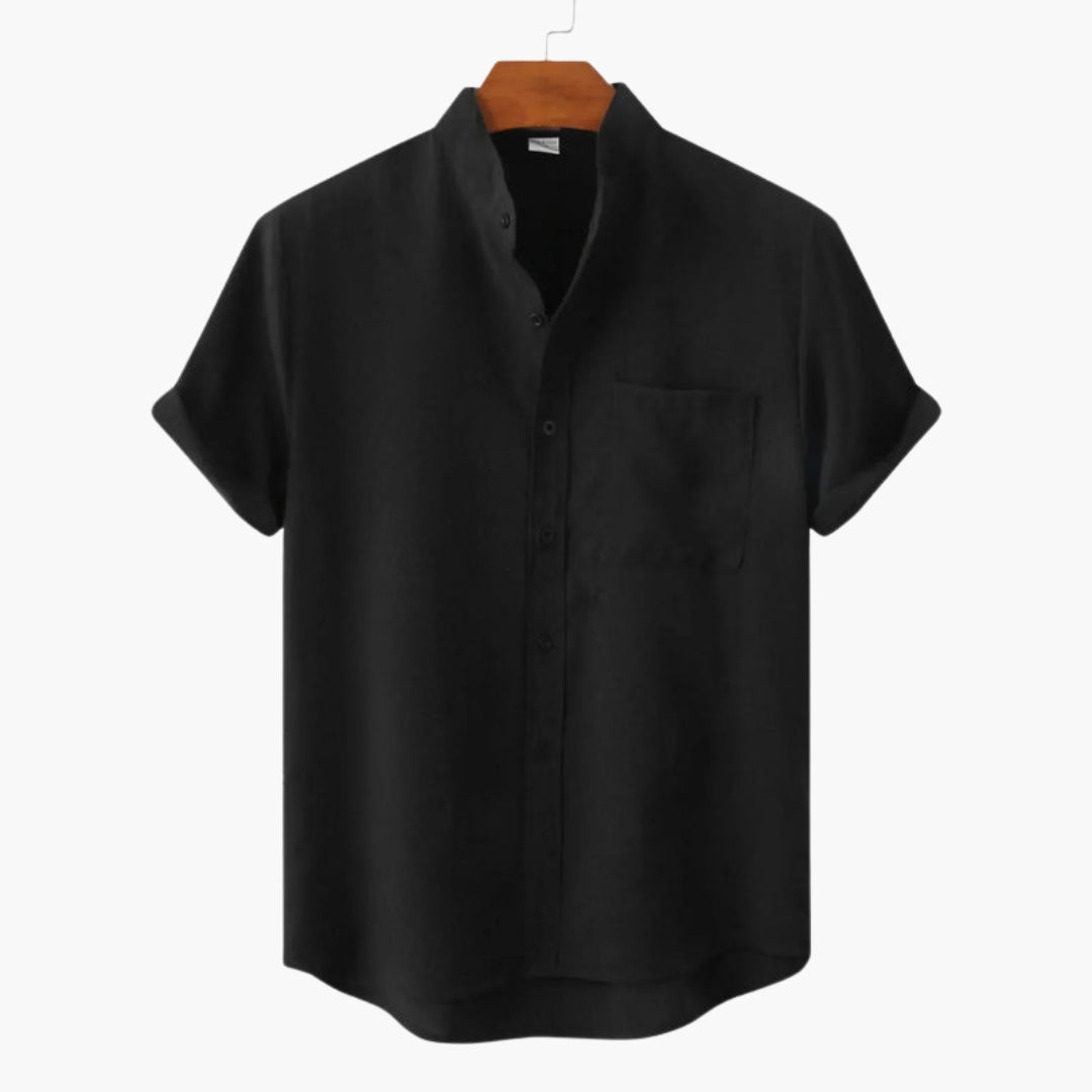 Chemise homme à col officier avec poche poitrine