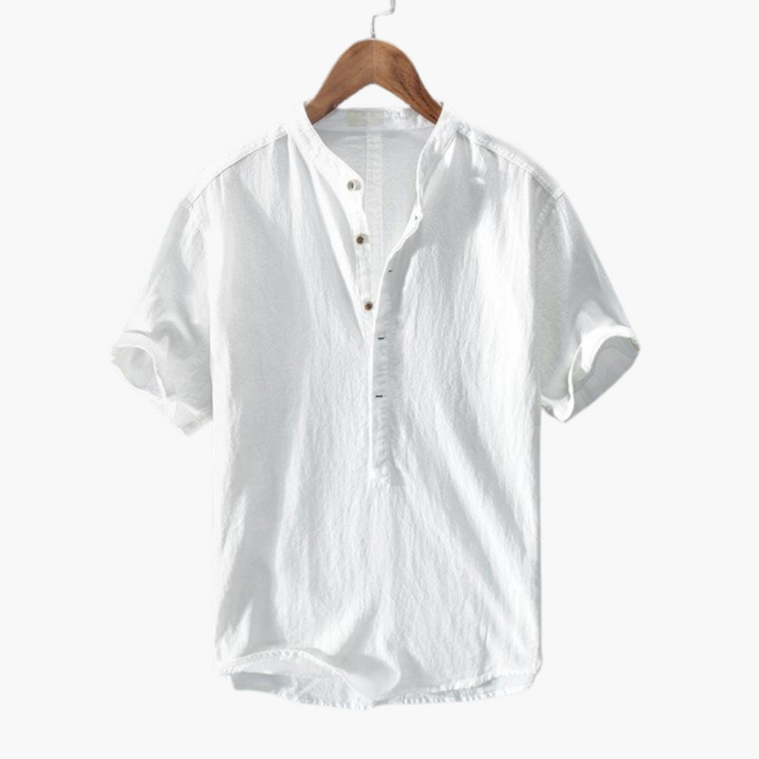 Chemise homme à col officier et manches courtes
