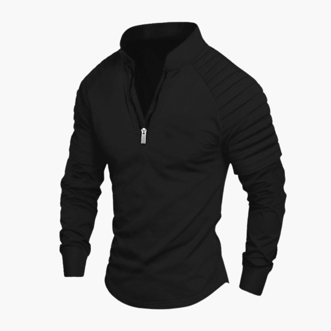 Chemise homme à manches longues avec demi zippée