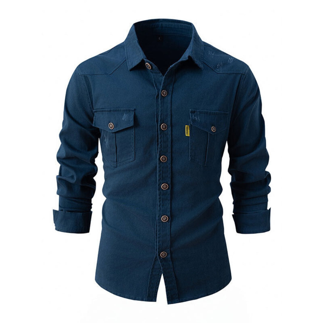 Camisa hombre con bolsillos en el pecho y botones