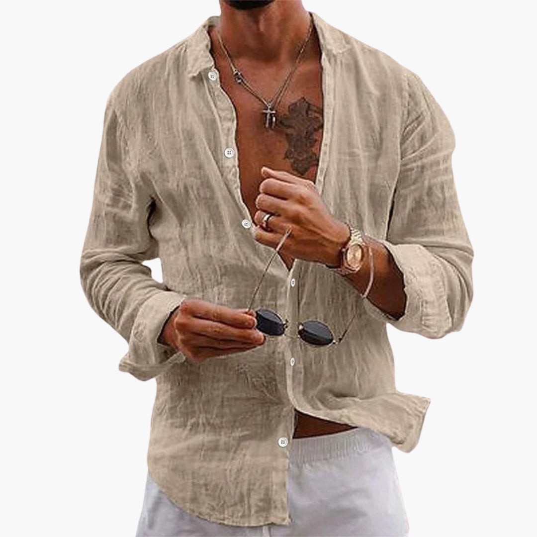 Chemise homme àvec col et surface unie