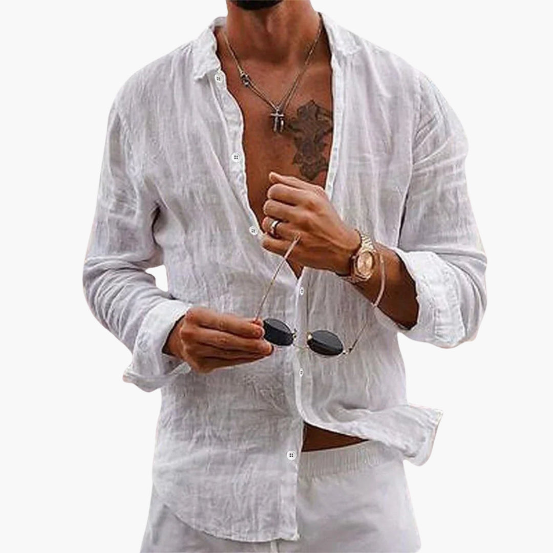 Chemise homme àvec col et surface unie