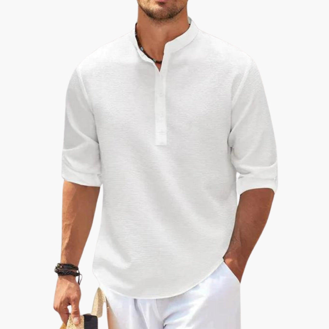 Chemise homme coupe droite à col officier