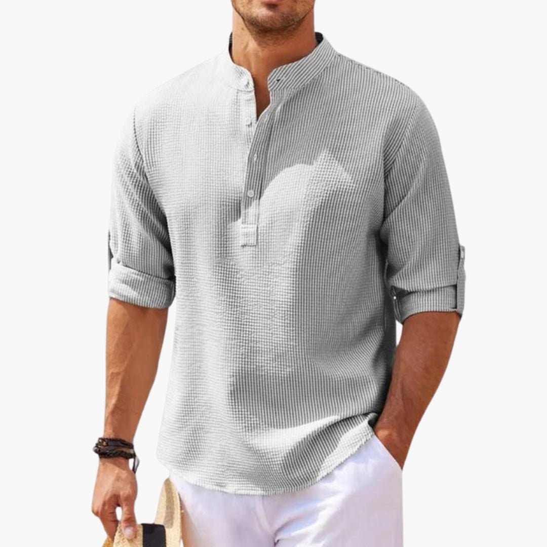 Chemise homme coupe droite à col officier