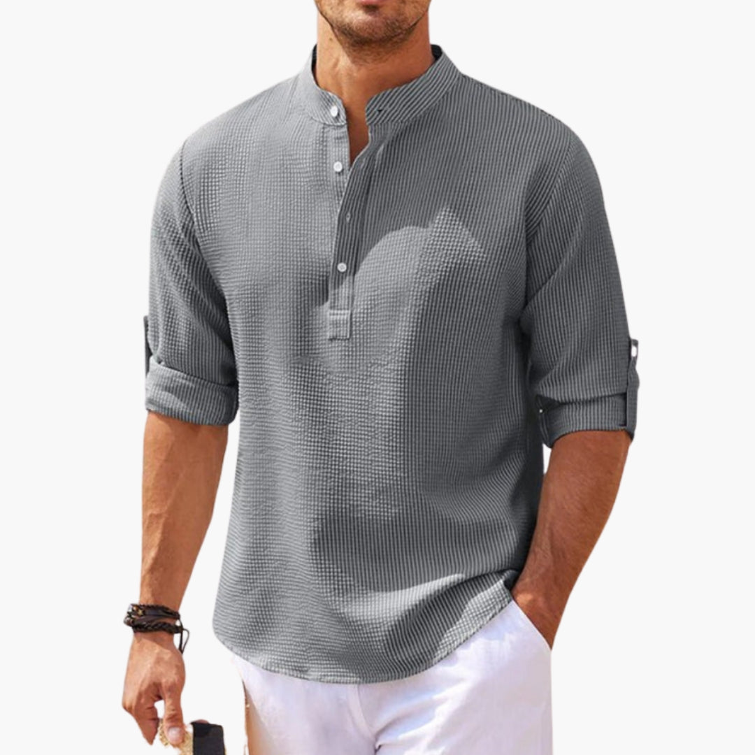 Chemise homme coupe droite à col officier