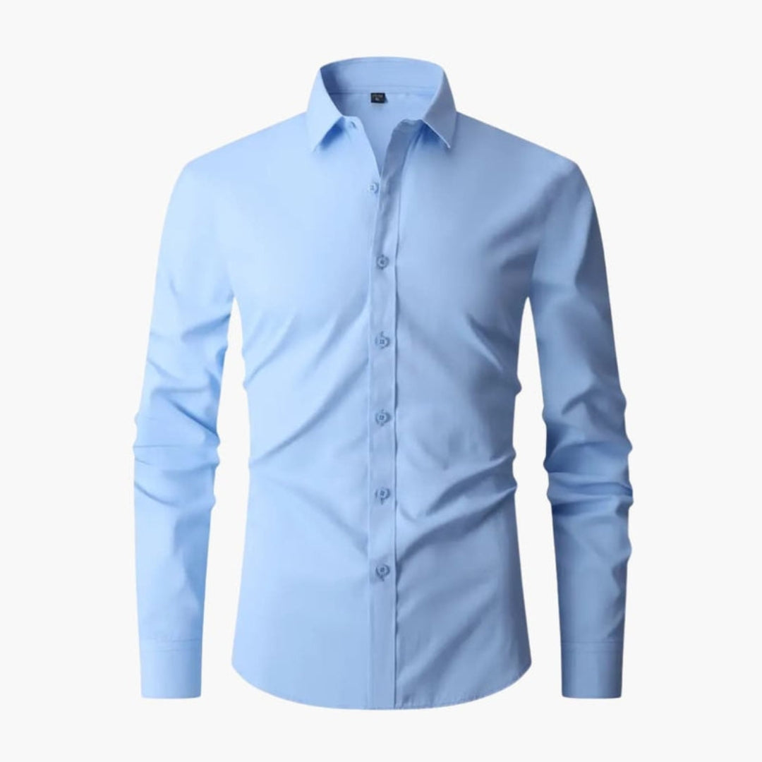 Men's long-sleeved shirt with classic collar