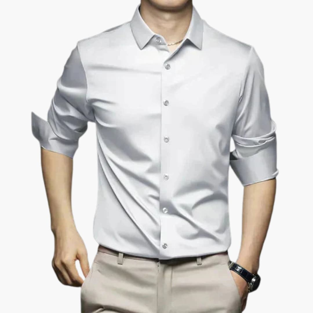 Chemise sans repassage pour homme avec fermeture à boutons